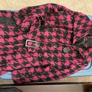 Yoki Pink and Black Houndstooth Jacket youth xl/16